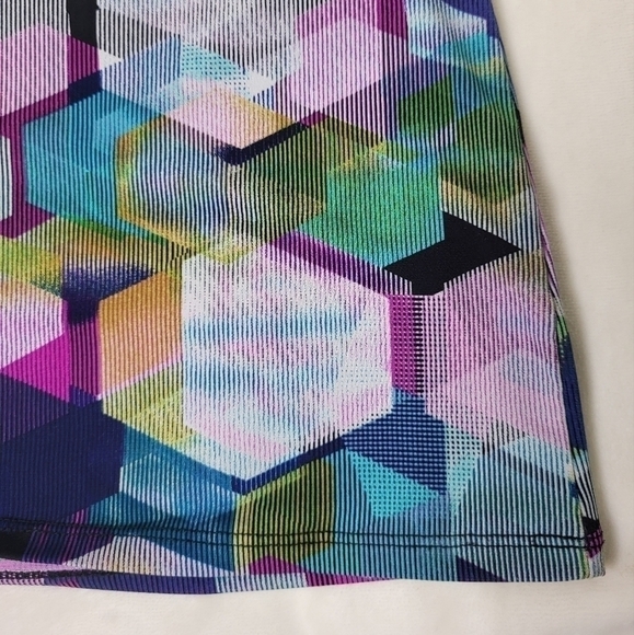 Worthington Colorful T-shirt. Size Small. Pink, Blue, Teal, White & Yellow. - Picture 3 of 7